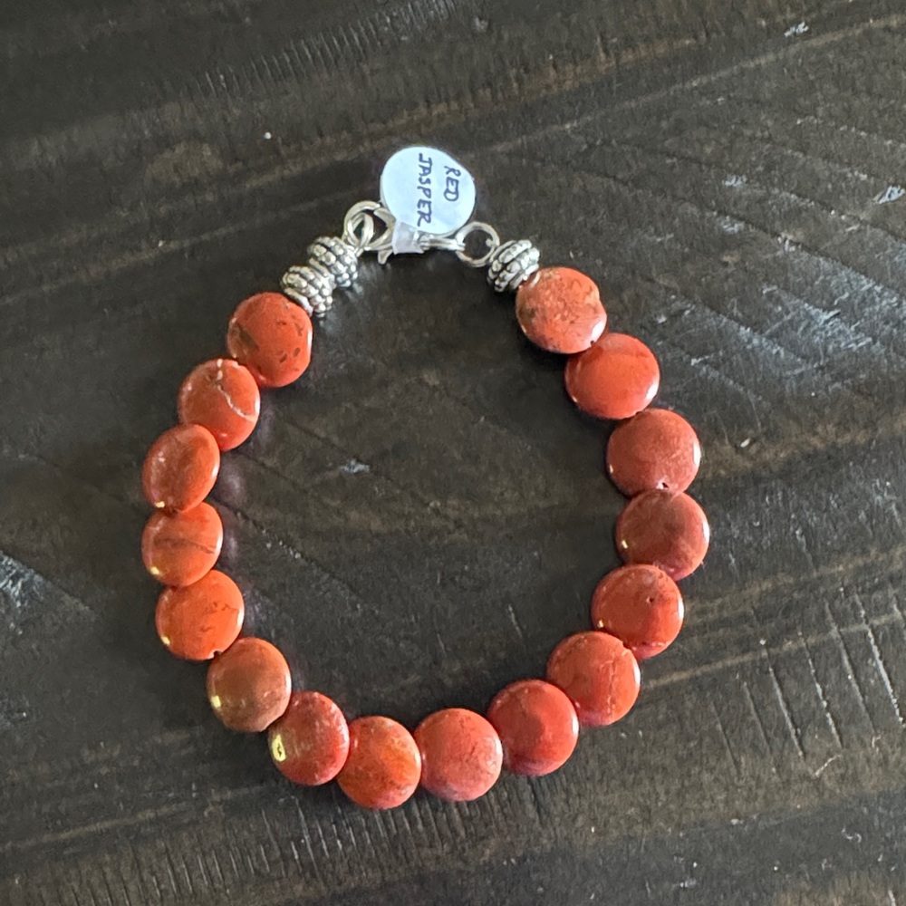 Red Jasper Beaded Bracelet-NEW